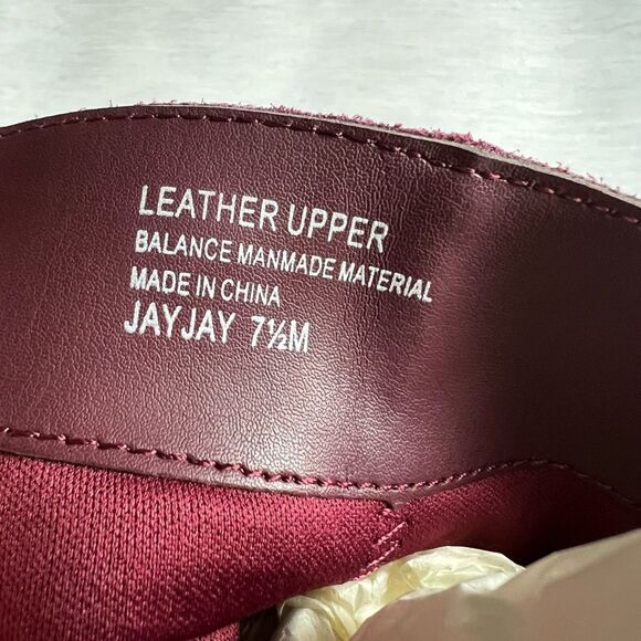 Violet & Red Jay Jay Burgundy Leather Wedge Ankle Boots Size 7.5M New - Picture 7 of 7